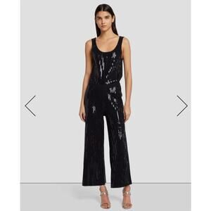NWT 7 For All Mankind Sequin Wide Leg Knit Pull on Jumpsuit size L